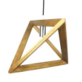 Lámpara colgante LED de madera maciza decorativa con diseño nórdico clásico para sala de estar, arte triangular